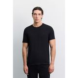 AVVA Erkek Siyah Bisiklet Yaka Soft Touch Basic Regular Fit T-Shirt A62Y1037 - XL