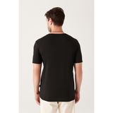 Avva Erkek Siyah Bisiklet Yaka Soft Touch Basic Regular Fit T-Shirt B001171 - M