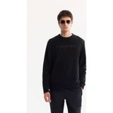 AVVA Erkek Siyah Bisiklet Yaka Soft Touch Baskılı Polar Regular Fit Sweatshirt A52Y1269 - 2XL