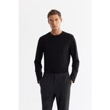 AVVA Erkek Siyah Bisiklet Yaka Viskon Karışımlı Basic Regular Fit Sweatshirt A42Y1350