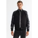 Avva Erkek Siyah Bomber Yaka Süet Dokulu Comfort Fit Mont A42Y6028