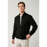 Avva Erkek Siyah Bomber Yaka Süet Dokulu Mevsimlik Comfort Fit Mont B006045