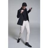 Avva Erkek Siyah Ceket Kırlangıç Yaka Astarsız Kruvaze Kapama Comfort Slim Fit A32Y4052