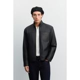 AVVA Erkek Siyah Dik Yaka Suni Mevsimlik Comfort Fit Deri Mont A62Y6107 - 2XL