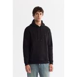 Avva Erkek Siyah Kapüşonlu 3 İplik Şardonlu Regular Fit Sweatshirt B001103