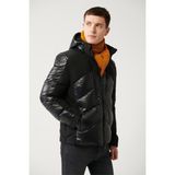 AVVA Erkek Siyah Kaz Tüyü Su İtici ve Rüzgar Geçirmez Taşıma Askılı Şişme Kayak Comfort Fit Montu A32Y6014 - 2XL