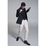 AVVA Erkek Siyah Kırlangıç Yaka Astarsız Kruvaze Kapama Comfort Slim Fit Ceket A32Y4052 - 48