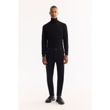 AVVA Erkek Siyah Klasik Bel Pamuklu Eskitme Yıkmalı Roma Crop Slim Fit Jean Pantolon A52Y3515 - 33