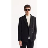 Avva Erkek Siyah Kruvaze Bi-Stretch Hafif Dokulu Blazer Comfort Slim Fit Ceket A52Y4018 - 48