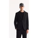 Avva Erkek Siyah Mono Yaka Bi-Stretch Hafif Çizgili Blazer Comfort Slim Fit Ceket A52Y4004 - 48