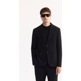 Avva Erkek Siyah Mono Yaka Bi-Stretch Hafif Çizgili Blazer Comfort Slim Fit Ceket A52Y4004 - 54