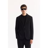 Avva Erkek Siyah Mono Yaka Bi-Stretch Hafif Dokulu Blazer Comfort Slim Fit Ceket A52Y4013