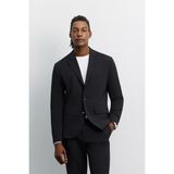 AVVA Erkek Siyah Mono Yaka Çıtçıt Kapama Kırışmayan Su Itici Teknik Kumaş Comfort Slim Fit Ceket A62Y4000 - 54