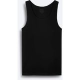 Avva Erkek Siyah Pamuklu Basic Regular Fit Atlet B009540
