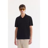 AVVA Erkek Siyah Pamuklu Kıvrılmaz Polo Yaka Düğmesiz Bi-Stretch Regular Fit T-shirt A61Y1130 - XL