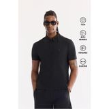 Avva Erkek Siyah Polo Yaka Fermuarlı Hızlı Kuruyan Kırışmaz Teknik Kumaş Regular Fit T-Shirt A61Y1124