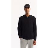 Avva Erkek Siyah Polo Yaka Rayon Tüylenmeyen Basic Triko Regular Fit Kazak B005150 - 3XL