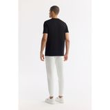 Avva Erkek Siyah Regular Fit Bisiklet Yaka Baskılı Bi Stretch İnterlok T-Shirt A51Y1131 - M