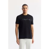 Avva Erkek Siyah Regular Fit Bisiklet Yaka Baskılı Bi Stretch İnterlok T-Shirt A51Y1131