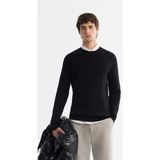 Avva Erkek Siyah Regular Fit Bisiklet Yaka Jakarlı Soft Touch Triko Kazak A42Y5145 - 2XL