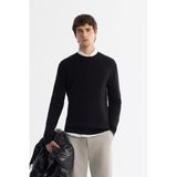 Avva Erkek Siyah Regular Fit Bisiklet Yaka Jakarlı Soft Touch Triko Kazak A42Y5145 - XL