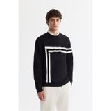 Avva Erkek Siyah Regular Fit Bisiklet Yaka Pamuklu Baskılı Elastan Sweatshirt A42Y1284