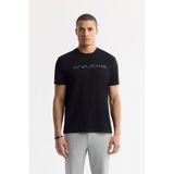 Avva Erkek Siyah Regular Fit Bisiklet Yaka Reflektörlü Bi Stretch İnterlok T-Shirt A51Y1037