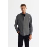 Avva Erkek Siyah Regular Fit Düğmeli Yaka %100 Pamuk Gömlek A42Y2136 - XS