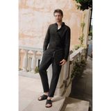 AVVA Erkek Siyah Relaxed Fit Beli Lastikli %100 Keten Pantolon B003032 - 33