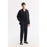 AVVA Erkek Siyah Relaxed Fit Beli Lastikli Bağcıklı Soft Touch Pantolon A51y3031 - M