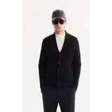 Avva Erkek Siyah Şal Yaka Düğmeli Soft Touch Çizgili Regular Fit Hırka A52Y5042 - XL