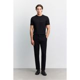 Avva Erkek Siyah Yanı Lastikli Kırışmaz Hızlı Kuruyan Teknik Kumaş Slim Fit Pantolon A62Y3077