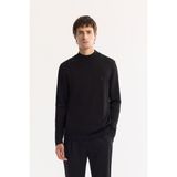 AVVA Erkek Siyah Yarım Balıkçı Yaka Rayon Tüylenmeyen Basic Regular Fit Triko Kazak B005151 - 2XL