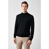 Avva Erkek Siyah Yarım Balıkçı Yaka Yün Karışımlı Regular Fit Triko Kazak B005015 - 2XL