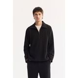 AVVA Erkek Siyah Yarım Fermuarlı Kolay Ütülenen Bi-Stretch Comfort Fit Sweatshirt A52Y2096