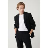 Avva Erkek Siyah Yırtmaçlı Astarsız Esnek Kumaş Comfort Slim Fit Blazer Ceket A41Y4000 - 48