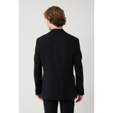 Avva Erkek Siyah Yırtmaçlı Astarsız Esnek Kumaş Comfort Slim Fit Blazer Ceket A41Y4000 - 50
