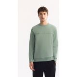 AVVA Erkek Su Yeşili Bisiklet Yaka Pamuklu Bi-Stretch Baskılı Regular Fit Sweatshirt A52Y1325 - XL