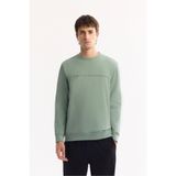 Avva Erkek Su Yeşili Bisiklet Yaka Pamuklu Bi-Stretch Baskılı Regular Fit Sweatshirt A52Y1325