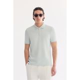 Avva Erkek Su Yeşili Kıvrılmaz Polo Yaka Fermuarlı Bi-Stretch İnterlok Regular Fit T-shirt A61Y1003