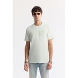 Avva Erkek Su Yeşili Regular Fit Bisiklet Yaka Baskılı Bi Stretch İnterlok T-Shirt A51Y1044 - 2XL