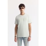 Avva Erkek Su Yeşili Regular Fit Bisiklet Yaka Baskılı Bi Stretch İnterlok T-Shirt A51Y1044