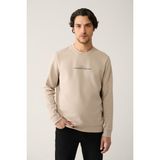 AVVA Erkek Taş Bisiklet Yaka İnterlok Baskılı Regular Fit Sweatshirt A41Y1246