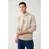 Avva Erkek Taş Kapüşonlu 3 İplik Şardonlu Nakışlı Regular Fit Sweatshirt A32Y1380