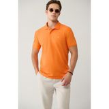 Avva Erkek Turuncu Kıvrılmaz Polo Yaka %100 Pamuk Basic Regular Fit T-Shirt B001032 - XL