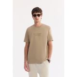 AVVA Erkek Vizon Bisiklet Yaka Baskılı Bi-Stretch İnterlok Comfort Fit T-Shirt A61Y1082 - XL