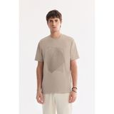 Avva Erkek Vizon Bisiklet Yaka Baskılı Bi-Stretch İnterlok Regular Fit T-shirt A61Y1056
