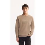AVVA Erkek Vizon Bisiklet Yaka Pamuklu Bi-Stretch Baskılı Regular Fit Sweatshirt A52Y1289 - XS