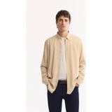Avva Erkek Vizon Düğmeli Yaka Keten Karışımlı Slim Fit Gömlek B002001 - 2XL