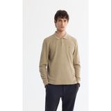 AVVA Erkek Vizon Kıvrılmaz Polo Yaka Kolay Ütülenen Basic Sweatshirt B001080 - XL